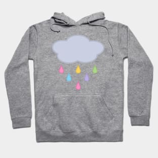 Raining Rainbow Raindrop Rain Cloud Hoodie